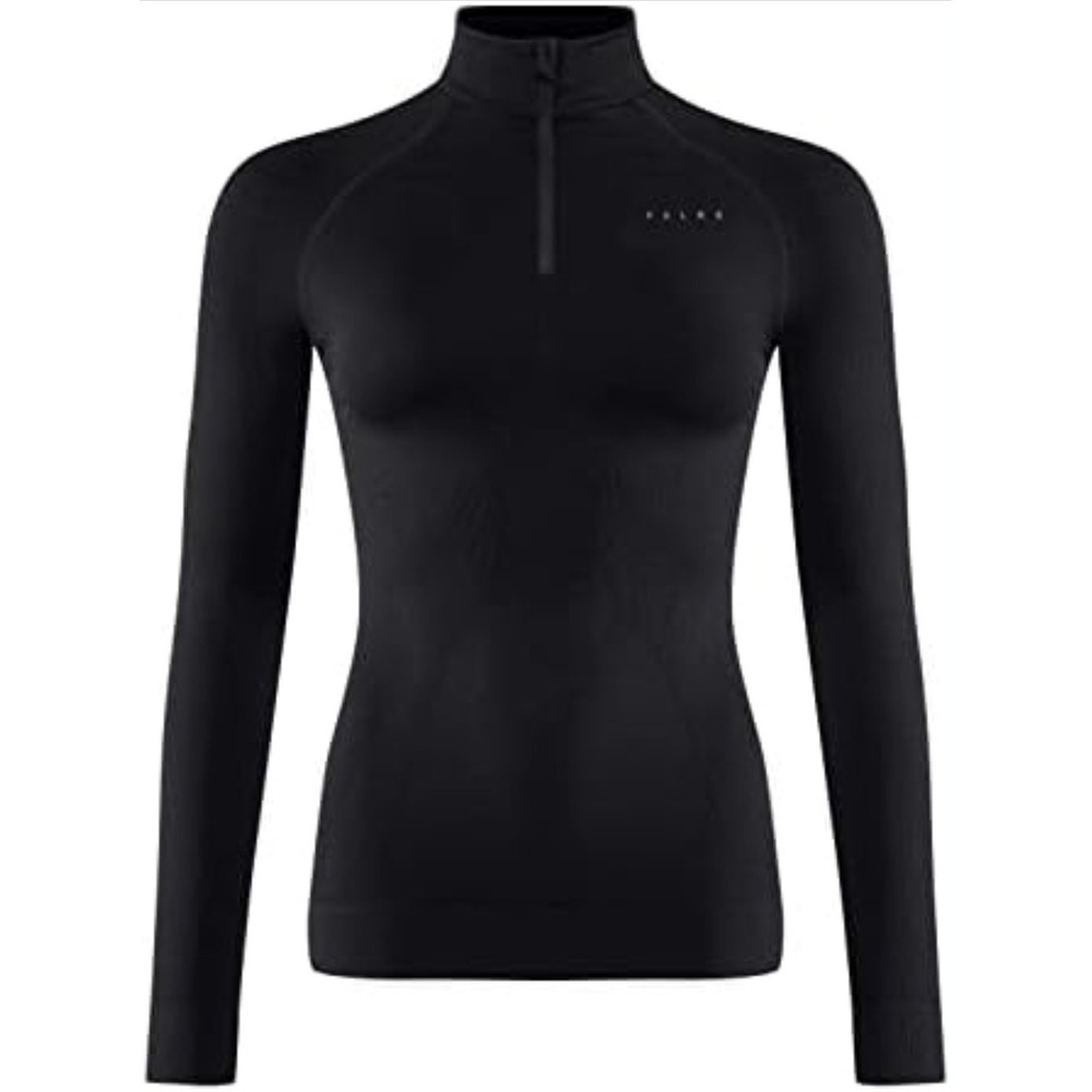 Falke Womens Maximum Warm Long Sleeve‎ Zipped Shirt - Black XS EXTRA SMALL